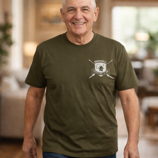 Brookdale Jousting Club T-Shirt over heart logo