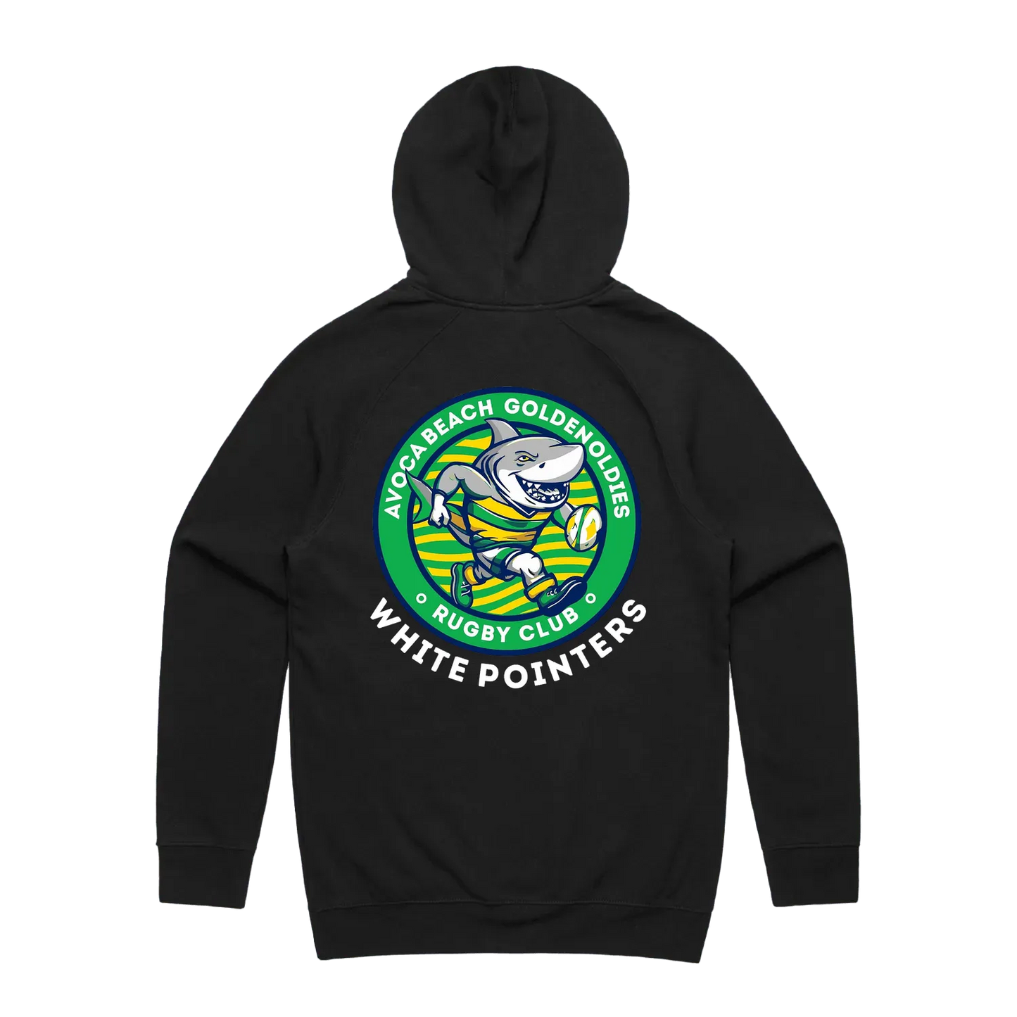 Avoca Beach Golden Oldies Logo Hoodie - Front and Back Print